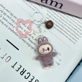 Kawaii Keychain With Bow Car Hanging Pendant Decor Cartoon Backpack Hanging Keychain Charms Keyrings Party Gift For Kid брелок