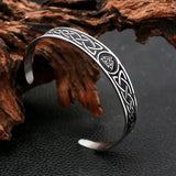 Fashion Creative Vikings Valknut Bracelets For Men Women 316L Stainless Steel Nordic Celtics Knot Open Bangle Jewelry Wholesale