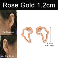 Anniyo Mini Africa Map Stud Earrings Silver Color/Black/Gold African Earrings Small Ornaments Traditional Ethnic  @148121