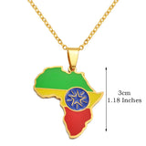 3CM Hip-Hop Africa Map Pendant Necklaces Stainless Steel Jewelry Kenya Mali Senegal Somalia Ghana Sierra Leone Liberia #350221
