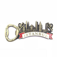 Metallic Fridge Magnets of European Countries Resorts Bottle Opener Famous Landmarks Magnetic Stickers for Message Board Decor