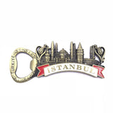Metallic Fridge Magnets of European Countries Resorts Bottle Opener Famous Landmarks Magnetic Stickers for Message Board Decor