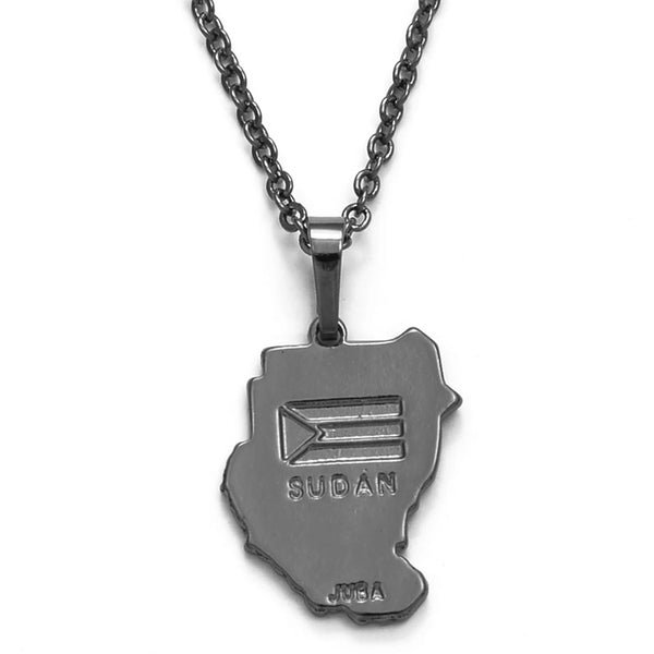 Anniyo Original Old Sudan Map Pendant Necklaces Gun Black Sudan Map Juba Jewelry African @@115806