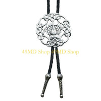 49MD Mens Gothic Western Bolo Tie Cowboy Necktie Metal Skull Moths Pedant Necklace