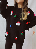 Handmade Decorative Christmas Sweaters Women Fashion Cute O Neck Long Sleeve Knitted Pullover Sweater Female Autumn Winter New