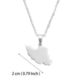 Anniyo 2CM Iran Map Pendant Necklaces Iranian Jewelry Stainless steel Material #327101