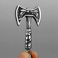 Viking Odin Raven Double Axe Necklace Mixed Gold Color Stainless Steel Pendant Men's Scandinavian Jewelry Party Club Gift