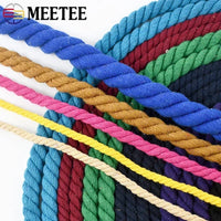 5Meters 5-20mm Colored Cotton Rope 3 Shares Twisted Cord DIY Decoration Macrame Ropes for Bag Braided Cords Sewing Accessories
