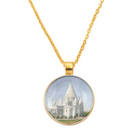 Anniyo Yezidi Lalish Glass Pendant Necklaces Holiest Temple of the Yazidis for Women Men Girls #D0047