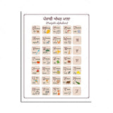 Punjabi Color Names, English Months, Weeks, Fruits and Vegetables Names, Punjabi (Gurmukhi) Alphabet Chart Poster, Sikh Poster