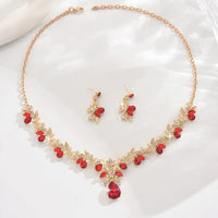 3pcs New Fashion Necklace Sets for Women Waterdrop Collar Choker Necklace Earring Jewelry Set for Prom Birthday Bridal Wedding