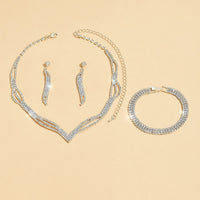 2025 New Design Hot-Selling  Necklace Earrings Bracelet Set Fashion Clavicle Chain Bridal Jewelry
