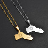 Anniyo 3.5CM Charms Kurdistan Neckalces for Women Girls Stainless Steel Jewelry #533362