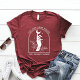 They Didn't Burn Witches They Burned Women T Shirt Feminist Witch Tshirt Short Sleeve Graphic T Shirts Halloween Feminism Tshirt