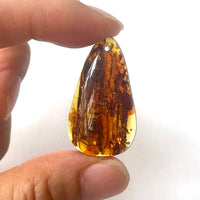 Yoowei Natural Piebald Amber 100% Genuine Unique Pendant Necklace Diy New Oval Water Drop Fashion Jewelry Original Reiki Stone