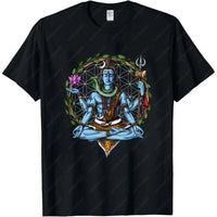 Shiva Hindu God Meditation Zen Yoga Hinduism Spiritual T-Shirt for Men Clothing Women Tees High Quality Cotton Short Sleeve Tops
