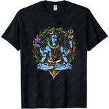 Shiva Hindu God Meditation Zen Yoga Hinduism Spiritual T-Shirt for Men Clothing Women Tees High Quality Cotton Short Sleeve Tops