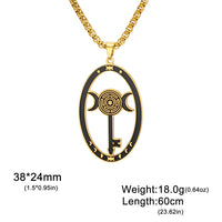 EUEAVAN Stainless Steel Triple Moon Goddess Pendant Necklace Box Chain Hollow Wheel of Hecate Choker Vintage Amulet Jewelry Gift
