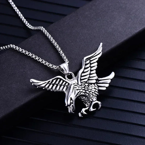 Chains Necklaces Men Eagle Pendant Stainless Steel Fashion Animal Necklace Pendants Hip Hop Choker Jewelry for Neck