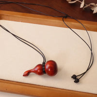 Minar Cute Lovely Brown Black Color Wood Flagon Long Pendant Necklaces Adjustable Rope Chain Chokers for Women Birthday Gift
