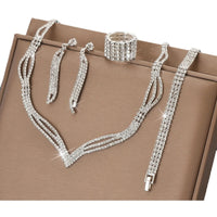 2025 New Design Hot-Selling  Necklace Earrings Bracelet Set Fashion Clavicle Chain Bridal Jewelry