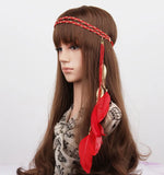 Fashion Boho Style Feather Headband Hairpiece Beads Feather Headdress Handmade Girls Hair Accessories High Quality
