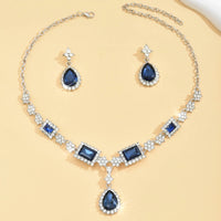 Ladies' fashionable design, geometric necklace, earrings, jewelry set suitable for weddings, gatherings, holidays, gifts