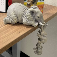3 pieces/set Creative Elephant Pull Small Elephant Handmade Decoration Resin Home Decoration Cute Lucky Elephant Ornament