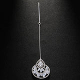 Stonefans Indian Geometric Zircon Forehead Chain Wedding Hair Jewelry Boho Accessories Hollow Crystal Headpiece Tiara for Women