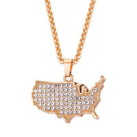 Multiple Countries Map Pendant Necklaces for Woman Man Gold Color IN USA HT ML MU CM PL UAE Africa CZ Map Unisex Jewelry Gift