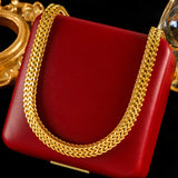 GANPUP 316l Stainless Steel Metal Heavy Thick Chain Necklace Charm Fashion Neck Chain Waterproof Gold Color Jewelry For Women