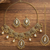 Water Drop Pendant Hollowed-out Tassel Jewelry Set Hollowed Out Ethnic Style Women Jewelry Set Vintage Exaggeration