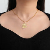 Jeshayuan Iranian Persian Farsi God Khoda Necklace Chain Choker Women Man Necklace Stainless Steel Jewelry Christmas Giftst