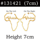 Anniyo 11cm/7cm Africa Map Stud Earrings Stainless Steel Large Hyperbole Big Earrings Ethnic Jewelry  #131421