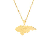 2024 new fashion stainless steel Honduran map with city pendant necklace temperament everything collarbone chain birthday annive