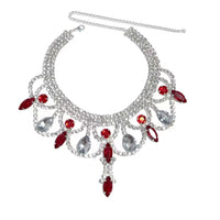 Hot selling luxury rhinestone necklace, European and American fashionable colored crystal necklace, very suitable for parties
