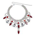 Hot selling luxury rhinestone necklace, European and American fashionable colored crystal necklace, very suitable for parties