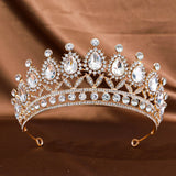 1Pc Golden Baroque Crystal Tiaras And Crowns For Women Bride Rhinestone Prom Diadem Headband Bridal Wedding Hair Accessories