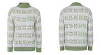 2025 Christmas Jumpers Women Mock Neck Full Sleeve Sweater Snowflake Jacquard Knitwear Warm Thick Pullover Top Xmas Party Look