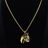 Horse Head Pendant Necklace for Women/Men Stainless Steel Animal Horse Accessories Chain Necklaces Jewelry colar masculino N2026