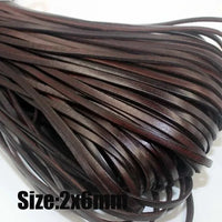 5 Yards Retro High Quality Genuine Leather Cord Round/Flat Strand Cow Leather Rope Fit Necklace Bracelets DIY Jewelry