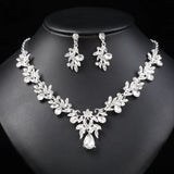 1 Set Of Fashionable Copper Inlaid Claw Chain Necklace, Earrings, Jewelry Set, Women's Wedding Banquet Party Daily Necessities