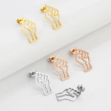 Anniyo Black Lives Matter Fist Symbol Stud Earrings Stainless Steel BLM African Jewelry @321501