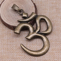 1pcs 75x56mm Antique Silver Plated Big Om Yoga Pendant Charm Large Om Pendants Charm Big Om Charm