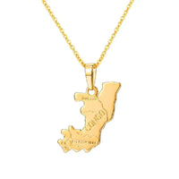 Multiple Countries Map Pendant Necklaces for Woman Man Gold Color IN USA HT ML MU CM PL UAE Africa CZ Map Unisex Jewelry Gift