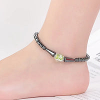 Weight Loss Slimming Anklet Bracelet Magnetic Therapy Colorful Gallstone Hematite Chain Stimulating Acupoints Slim Fat Bracelet