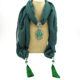 Ahmed Autumn and Winter Fashion Rhinestone Leopard Head Pendant Leopard Scarf Necklace For Women New Neckerchief Scarves Jewelry