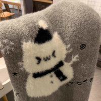 American cute cartoon bear hooded sweater female autumn and winter Christmas atmosphere relaxed lazy soft waxy sweater top.