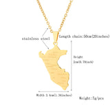 Peru Map With City Pendant Necklace Stainless Steel For Women Men Gold Silver Color Charm Fashion Peruanos Jewelry Gift