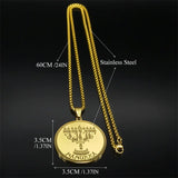 Jewish Hanukkah Nine Lamp Candlestick Pendant Necklace for Women Men Stainless Steel Gold Color Hebrew Religious Chain Jewelry